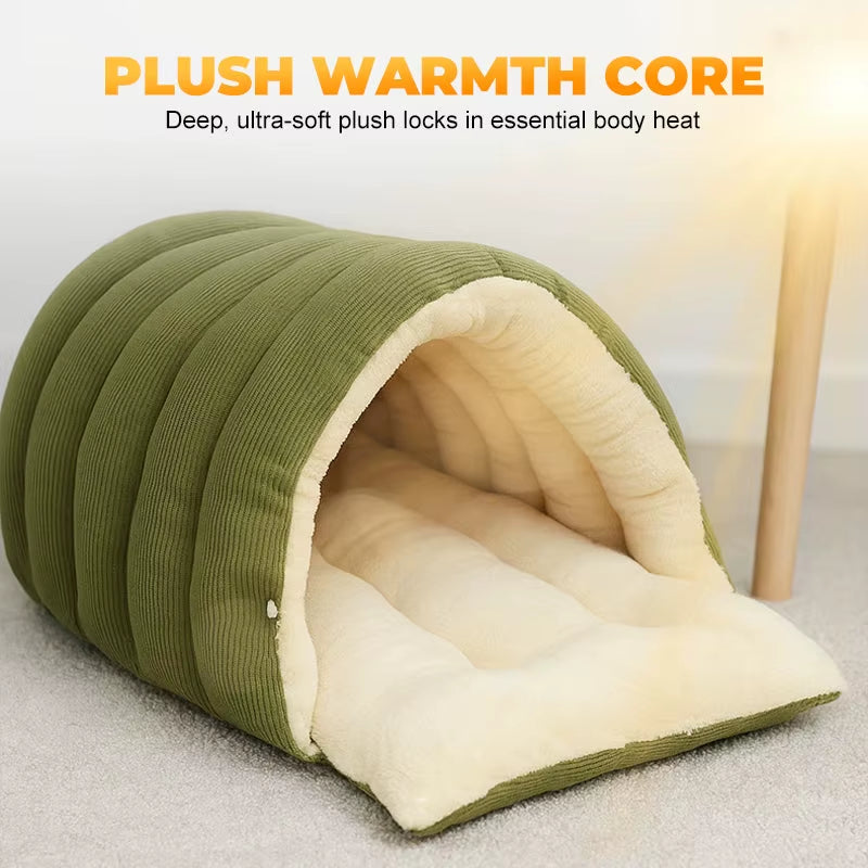 Heated Cat Bed Winter Warm Plush House with Removable Cover Waterproof Scratch Resistant for Cats Small Dogs Comfort Pet Warmth